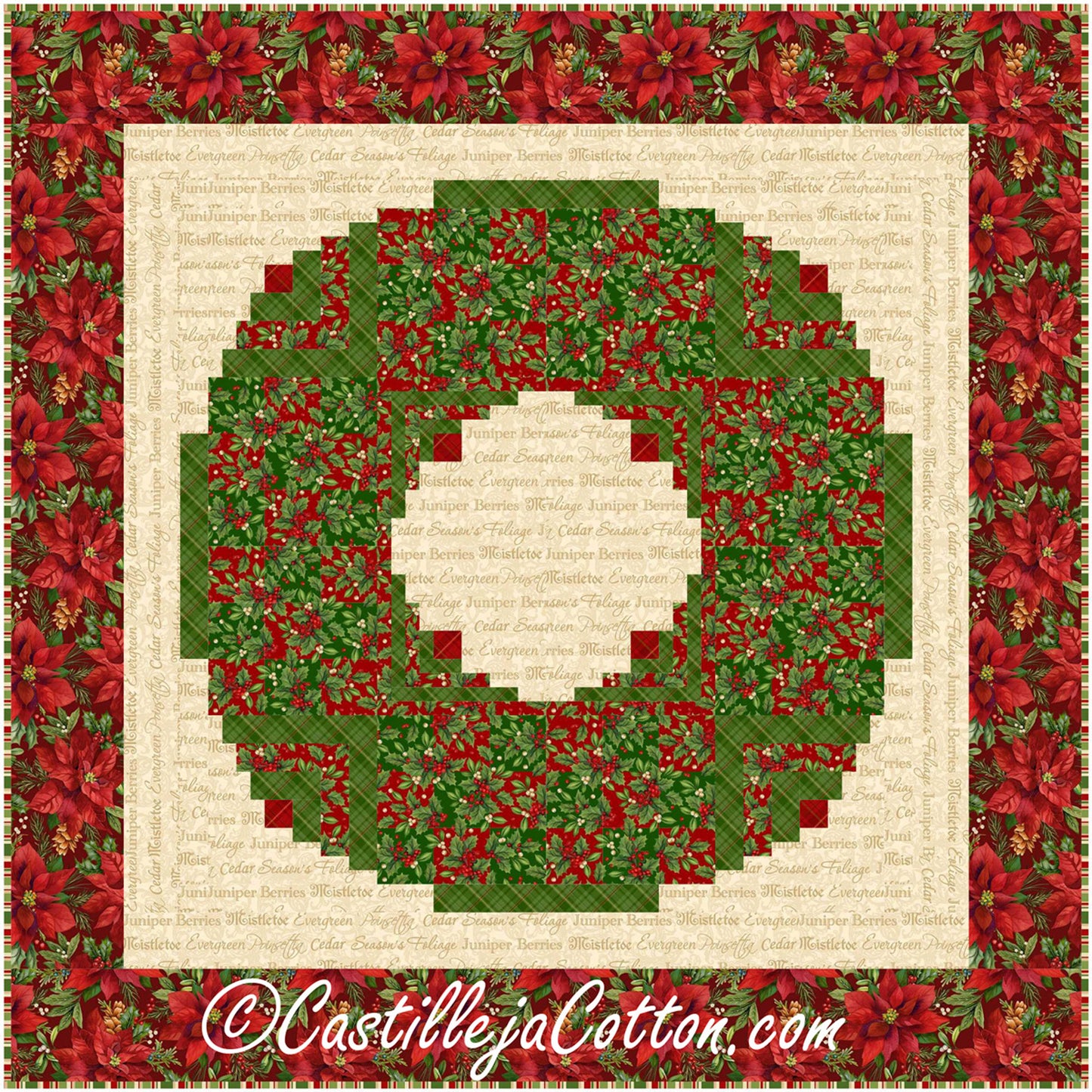 Nines and Logs Wreath Wall Hanging Pattern CJC-55101 - Paper Pattern