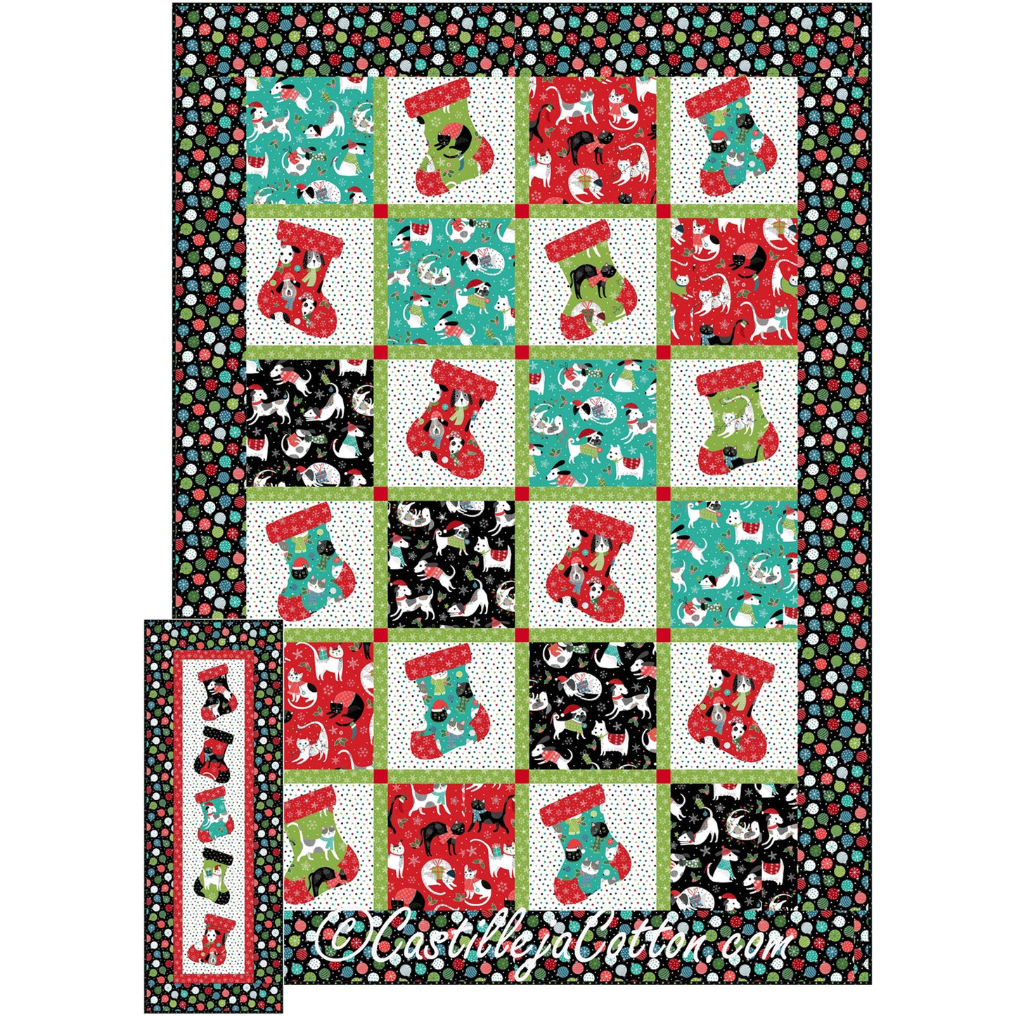 Paws Stockings Quilt CJC-55110e - Downloadable Pattern