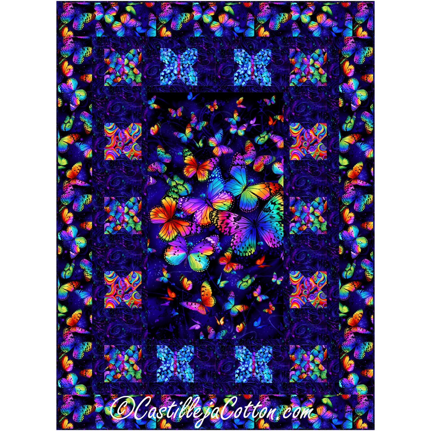 Fluorescent Butterflies Quilt Pattern CJC-55131 - Paper Pattern