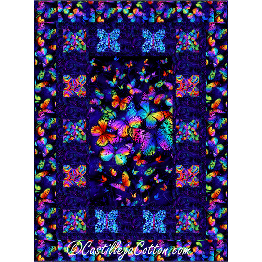 Fluorescent Butterflies Quilt Pattern CJC-55131 - Paper Pattern