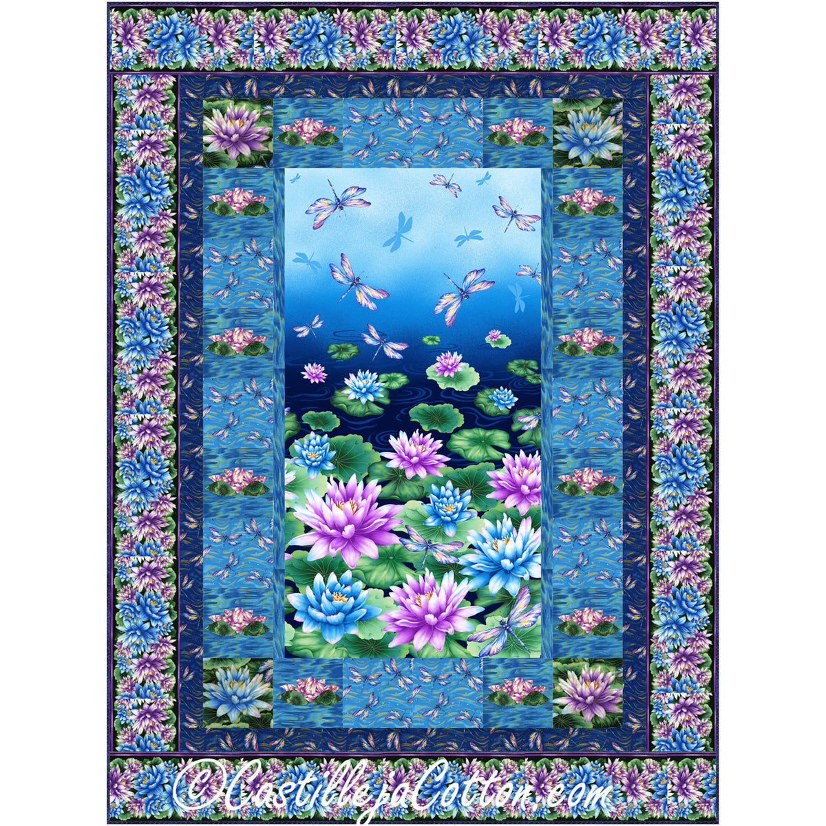 Water Lilies and Dragonflies Quilt CJC-55141e - Downloadable Pattern