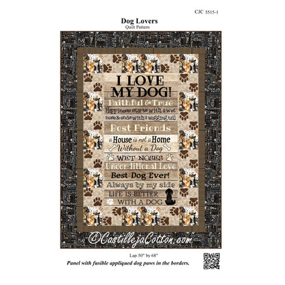 Dog Lovers Quilt Pattern CJC-55151 - Paper Pattern