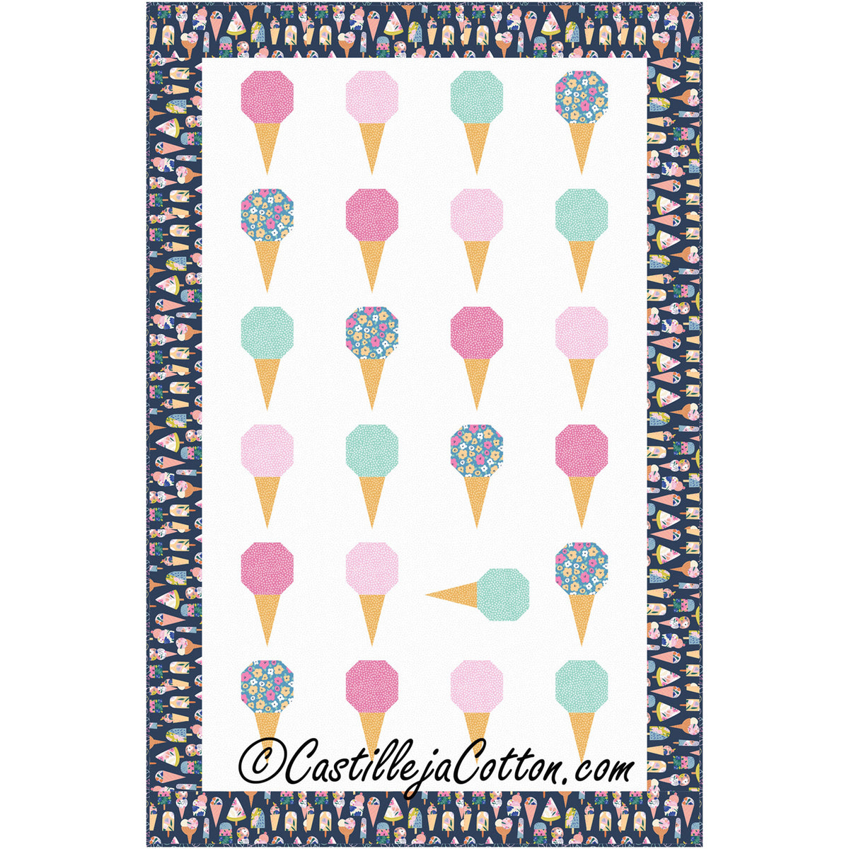 Ice Cream Cone Lap Quilt CJC-55192e - Downloadable Pattern