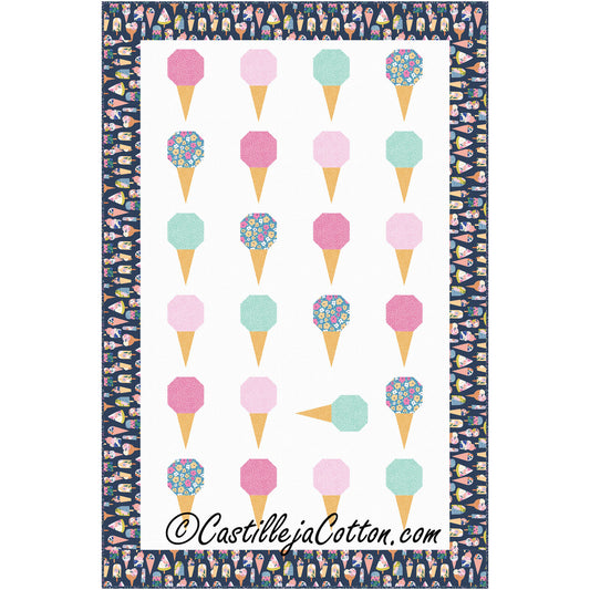 Ice Cream Cone Lap Quilt Pattern CJC-55192 - Paper Pattern