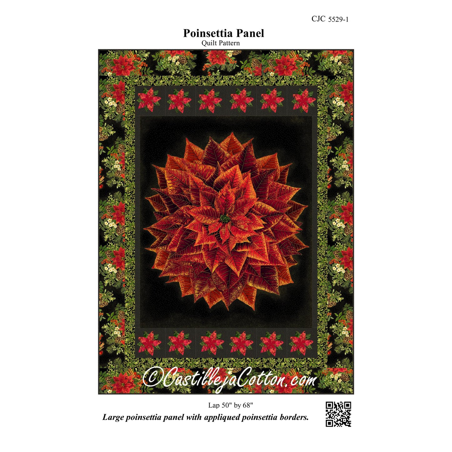 Poinsettia Panel Quilt Pattern CJC-55291 - Paper Pattern