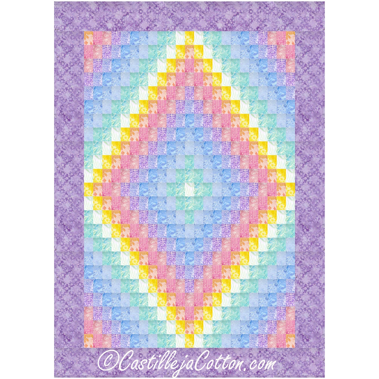 Blossom Trip Baby Quilt is a pastels bargello quilt.