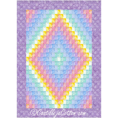 Blossom Trip Baby Quilt is a pastels bargello quilt.