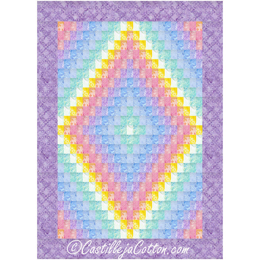 Blossom Trip Baby Quilt is a pastels bargello quilt.