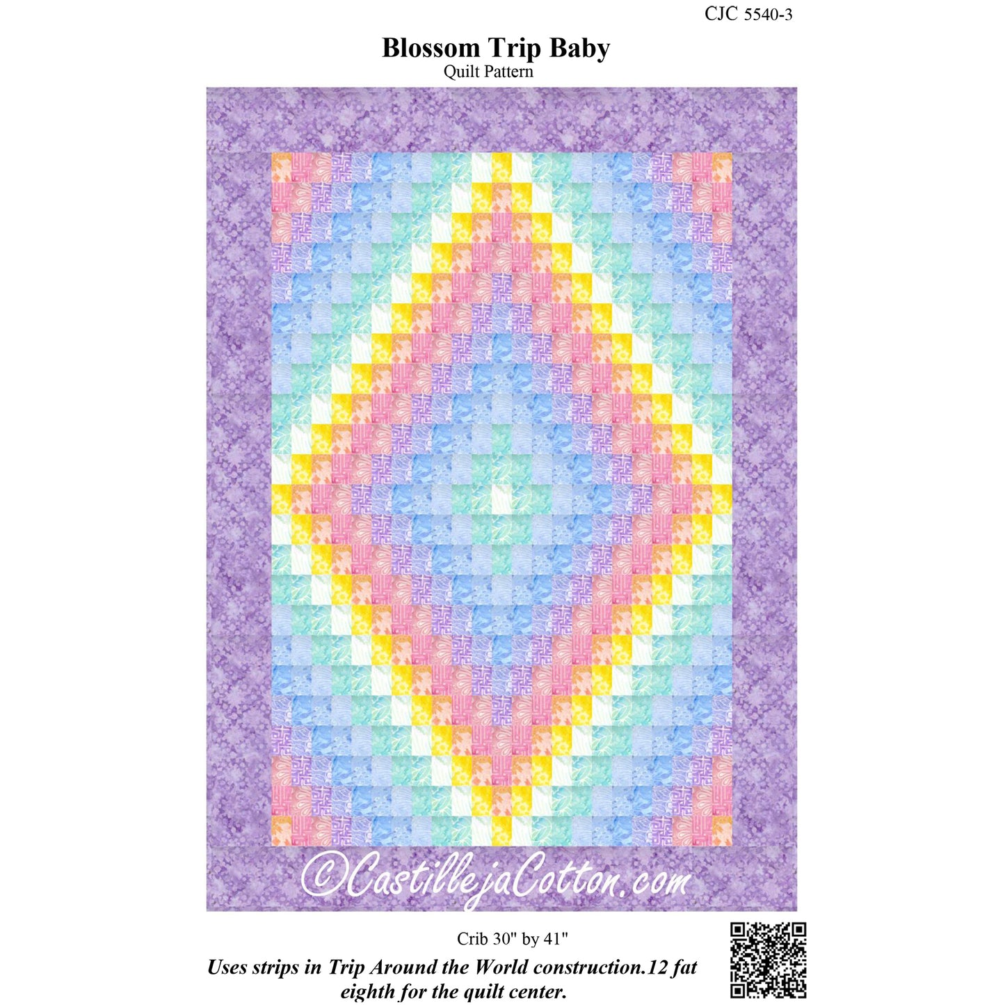 Cover image of pattern for Blossom Trip Baby Quilt.
