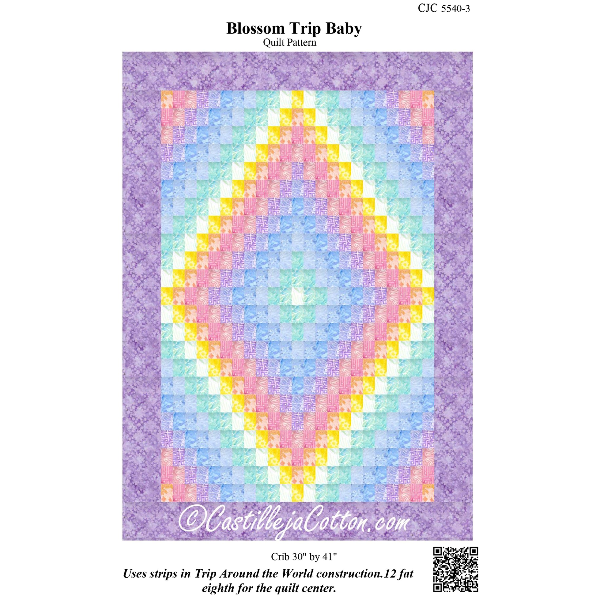 Cover image of pattern for Blossom Trip Baby Quilt.