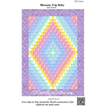Cover image of pattern for Blossom Trip Baby Quilt.
