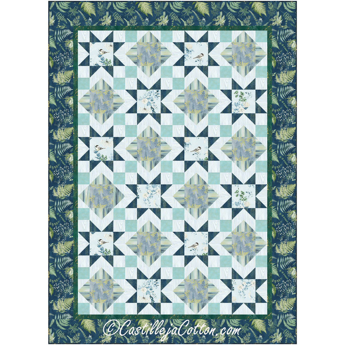 Chickadee and Stars Quilt CJC-55442e - Downloadable Pattern