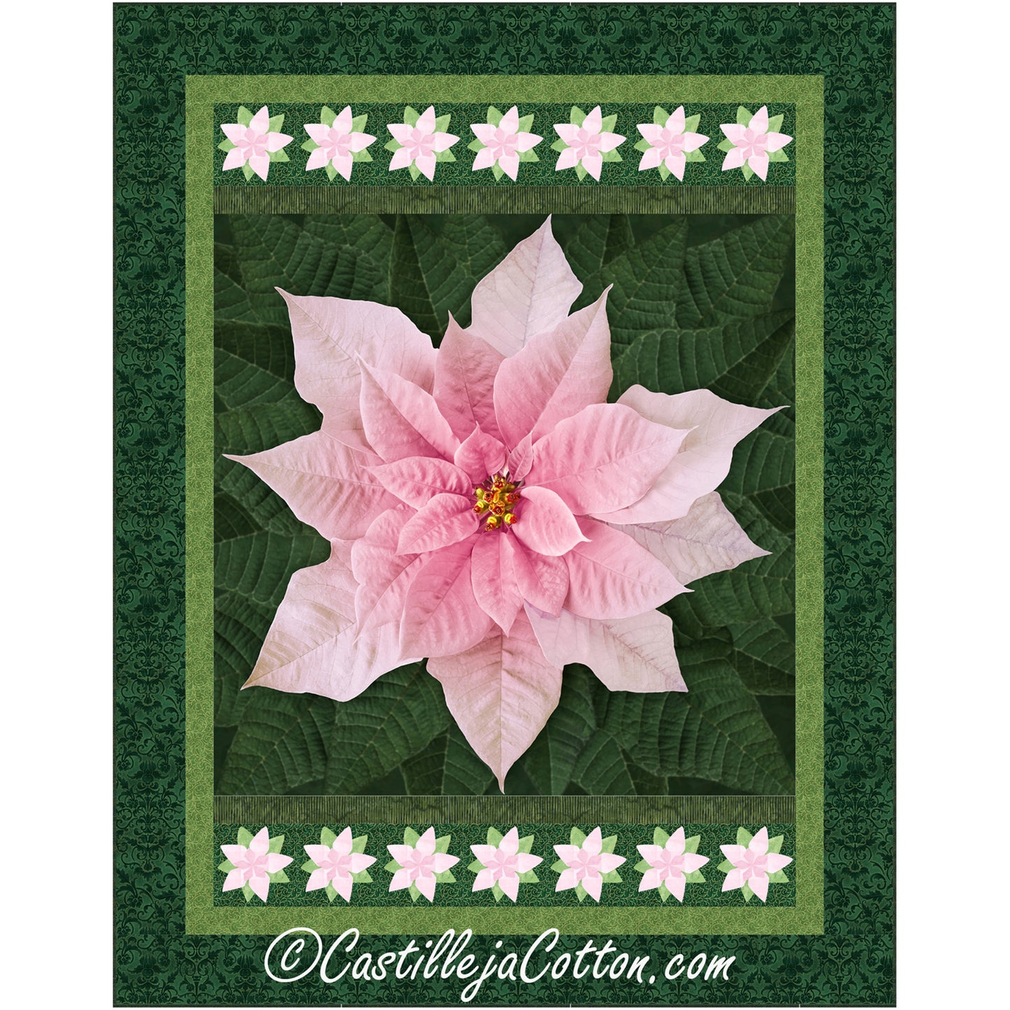 Holiday Poinsettia Quilt Pattern CJC-55501w  - Wholesale Product