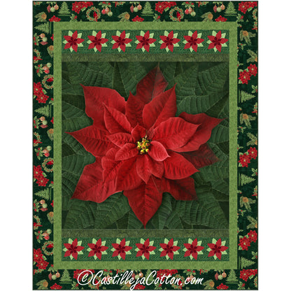 Holiday Poinsettia Red Quilt CJC-55502e - Downloadable Pattern