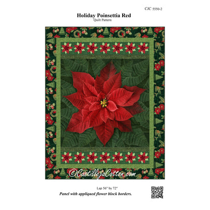 Holiday Poinsettia Red Quilt CJC-55502e - Downloadable Pattern