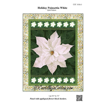Holiday Poinsettia White Quilt Pattern CJC-55503 - Paper Pattern