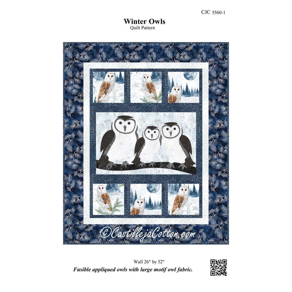 Winter Owls Wall Hanging Pattern CJC-55601 - Paper Pattern