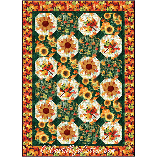 Leaves and Sunflower Quilt Pattern CJC-55611 - Paper Pattern