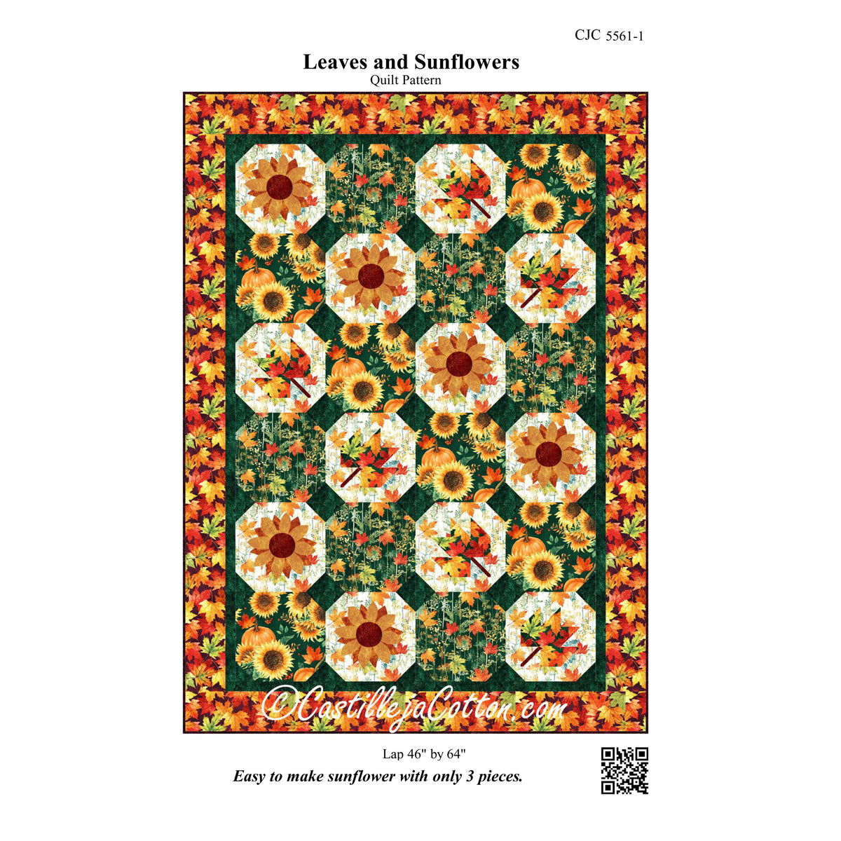 Leaves and Sunflower Quilt Pattern CJC-55611 - Paper Pattern
