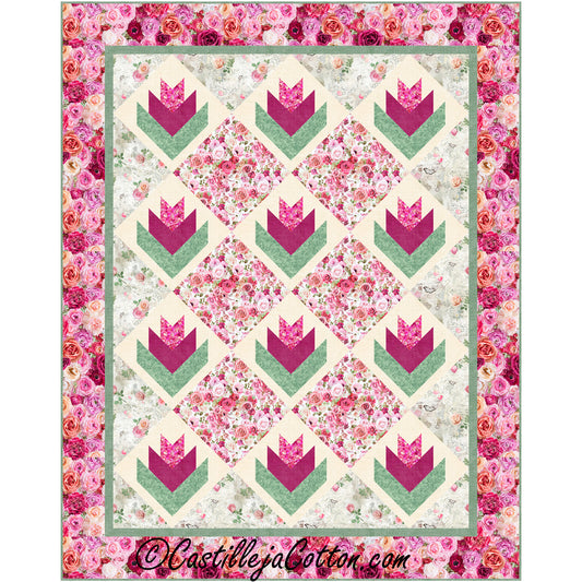 Log Cabin Bellerose Quilt CJC-55633e - Downloadable Pattern