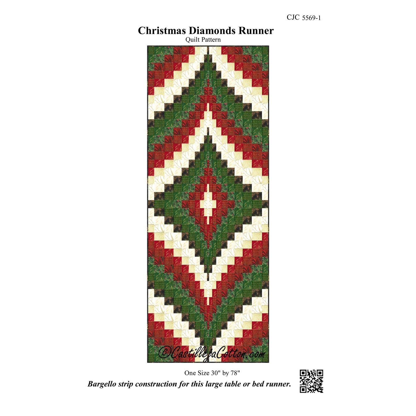Christmas Diamonds Runner Pattern CJC-55691 - Paper Pattern