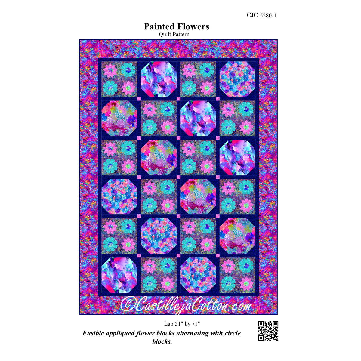 Painted Flowers Quilt Pattern CJC-55801 - Paper Pattern