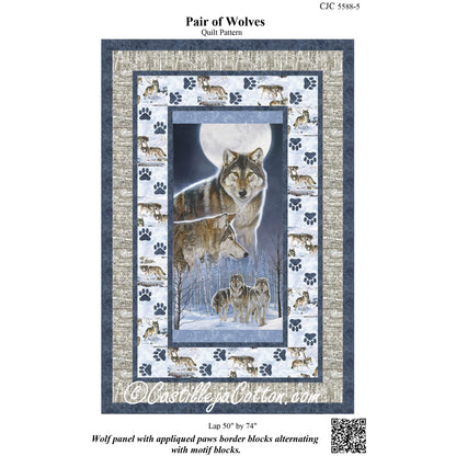 Cover image of pattern for Pair of Wolves Quilt.