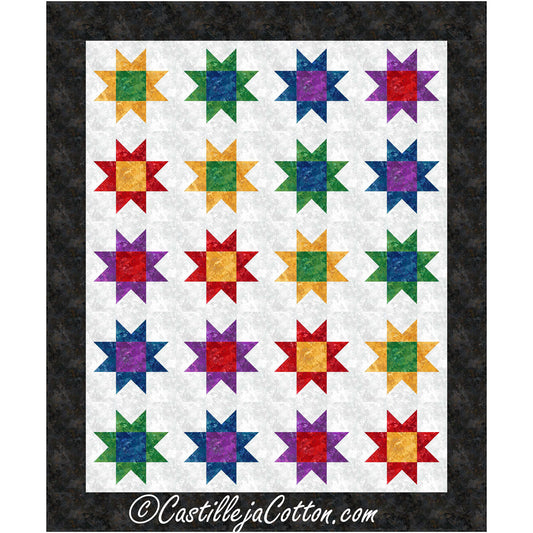 Fat Chroma Stars Quilt Pattern CJC-55954 - Paper Pattern