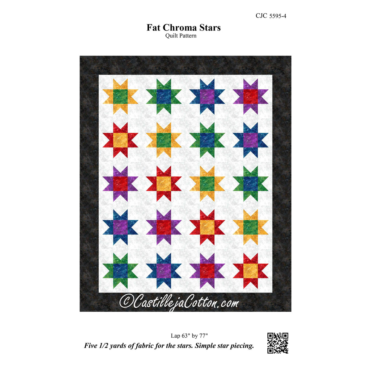 Fat Chroma Stars Quilt Pattern CJC-55954 - Paper Pattern