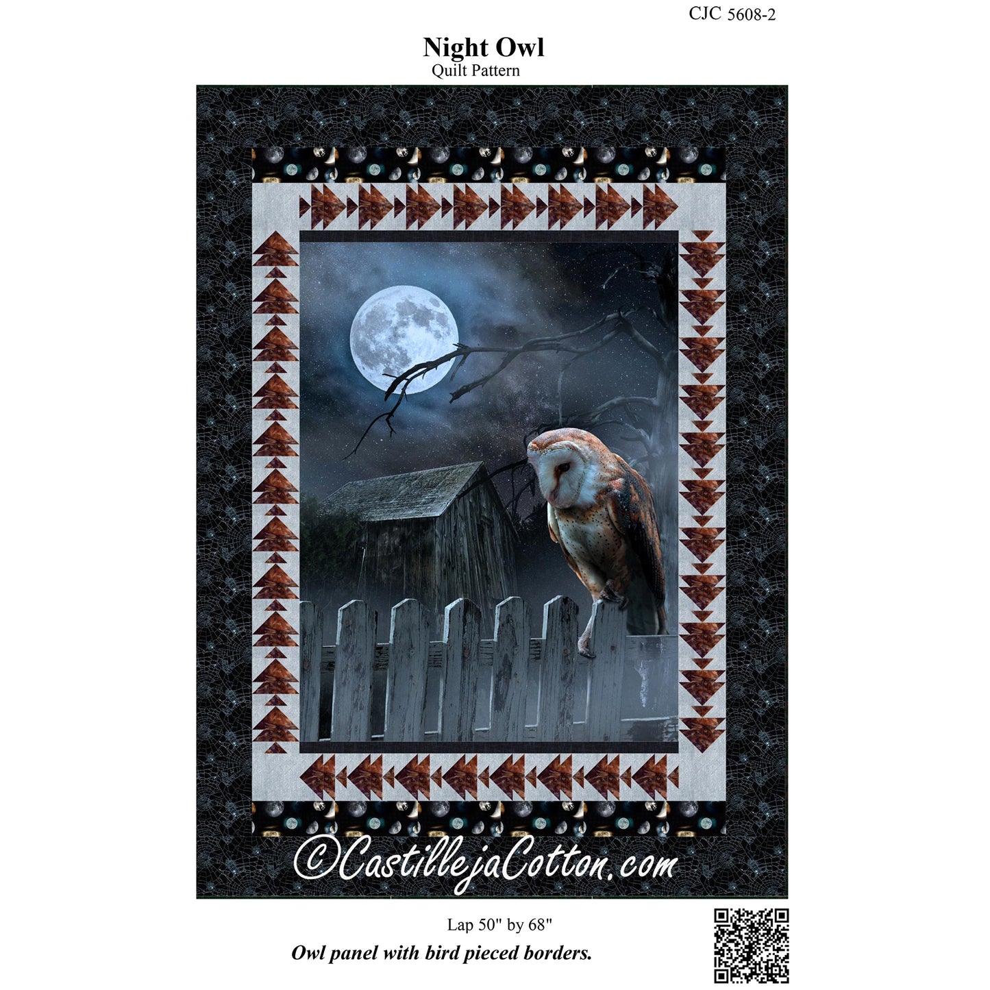 Cover image of pattern for Night Owl quilt.