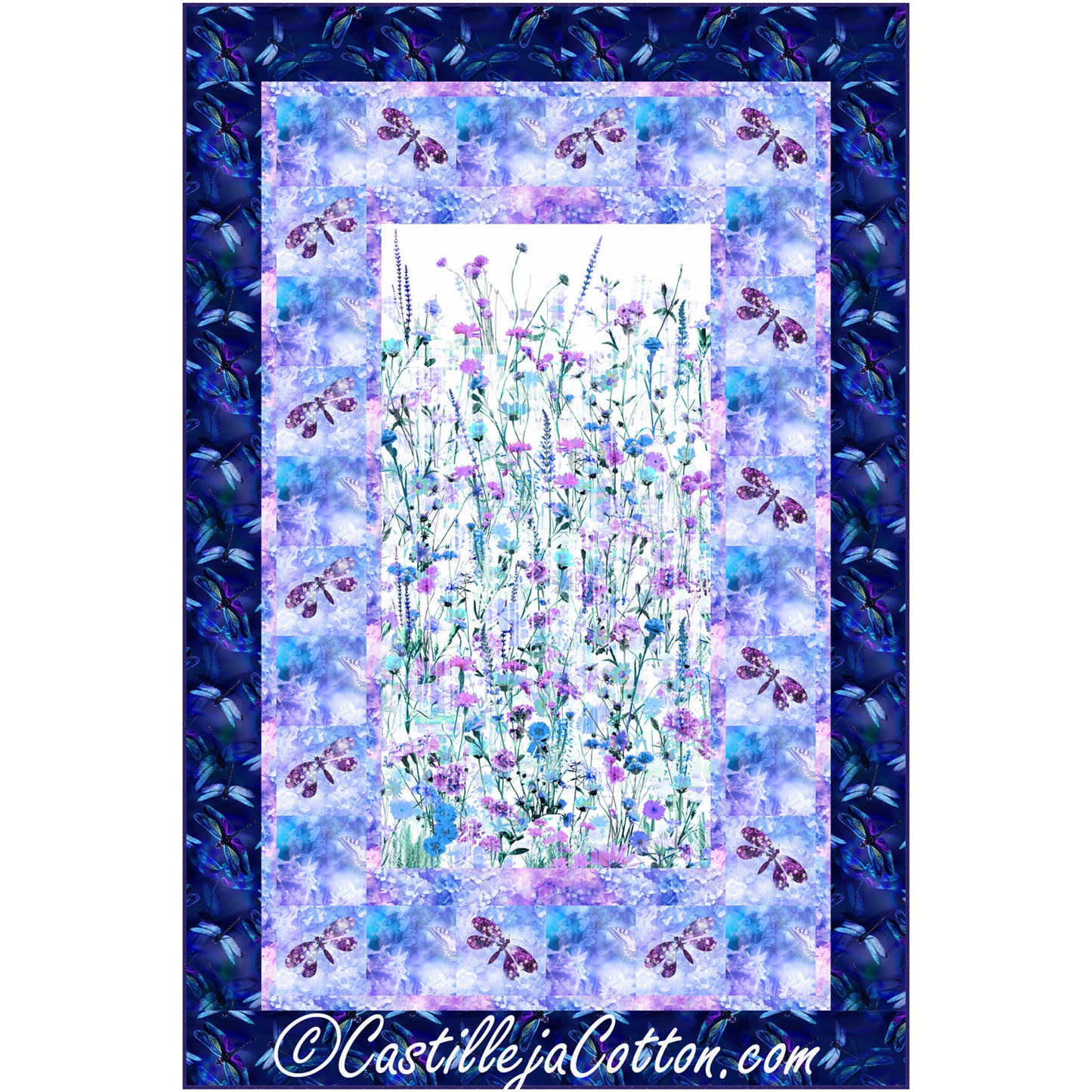 Dragonflies and Flowers Quilt Pattern CJC-56111 - Paper Pattern
