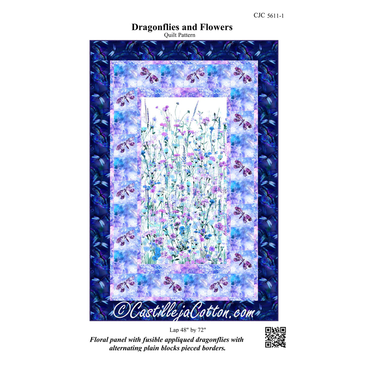 Dragonflies and Flowers Quilt Pattern CJC-56111 - Paper Pattern
