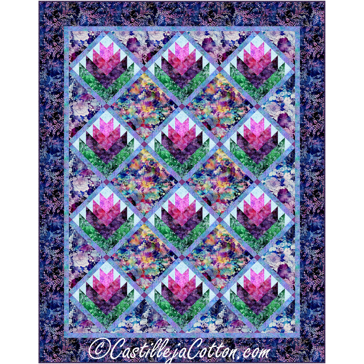 Springtime Log Cabins Quilt CJC-56121e - Downloadable Pattern