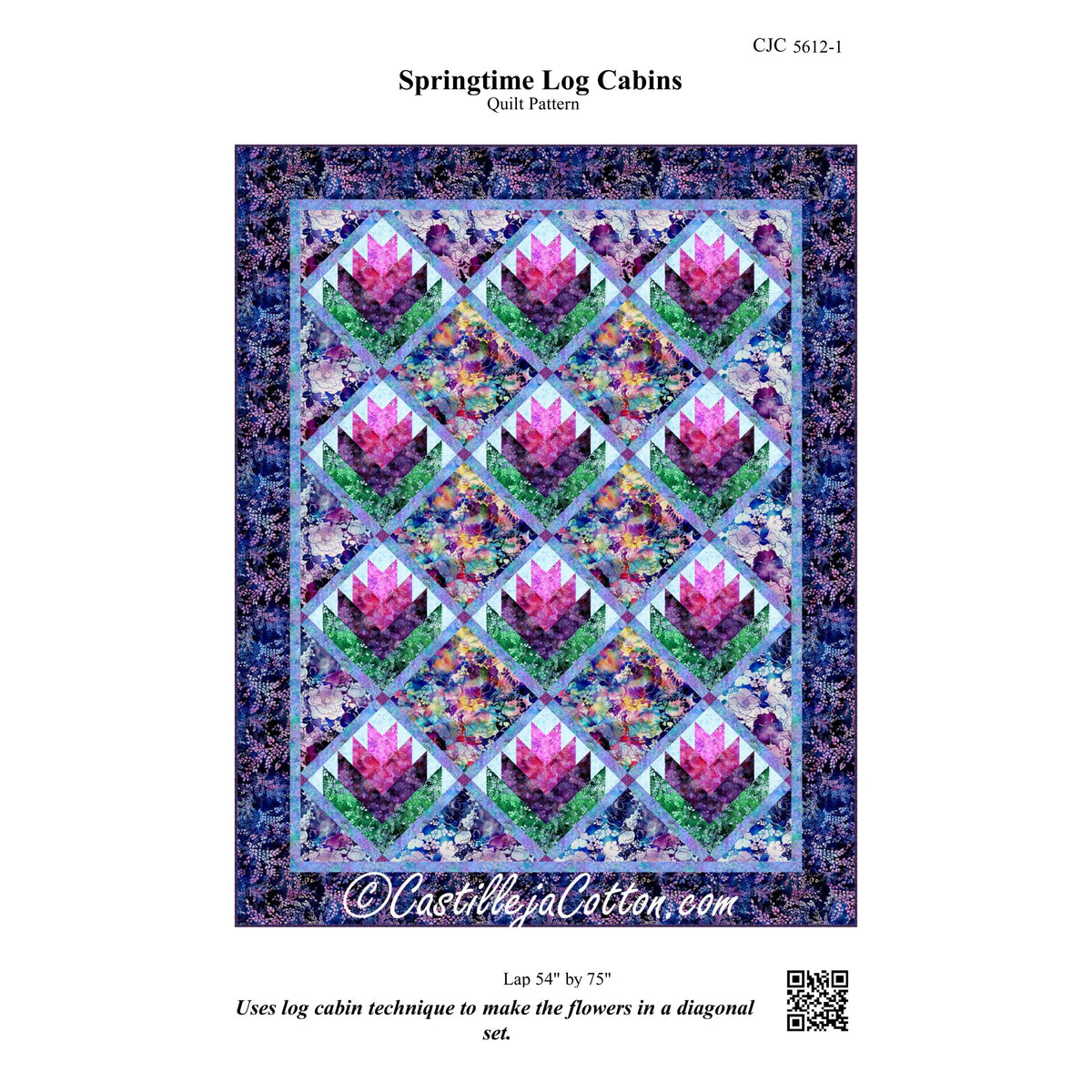 Springtime Log Cabins Quilt CJC-56121e - Downloadable Pattern
