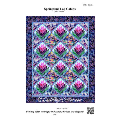 Springtime Log Cabins Quilt CJC-56121e - Downloadable Pattern