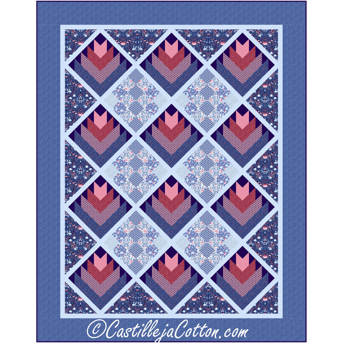 Willowberry Log Cabins Quilt CJC-56122e - Downloadable Pattern