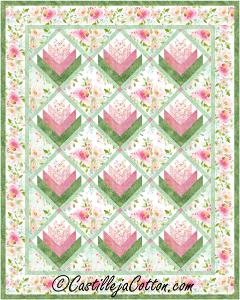 Floral Log Cabins Quilt Pattern CJC-56123 - Paper Pattern