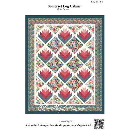 Cover image of pattern for Somerset Log Cabin quilt.