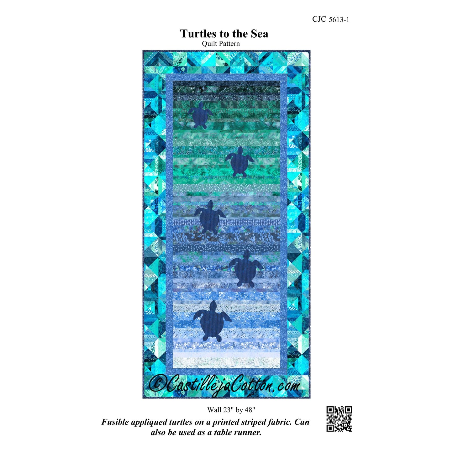 Turtles to the Sea Wall Hanging or Runner CJC-56131e - Downloadable Pattern