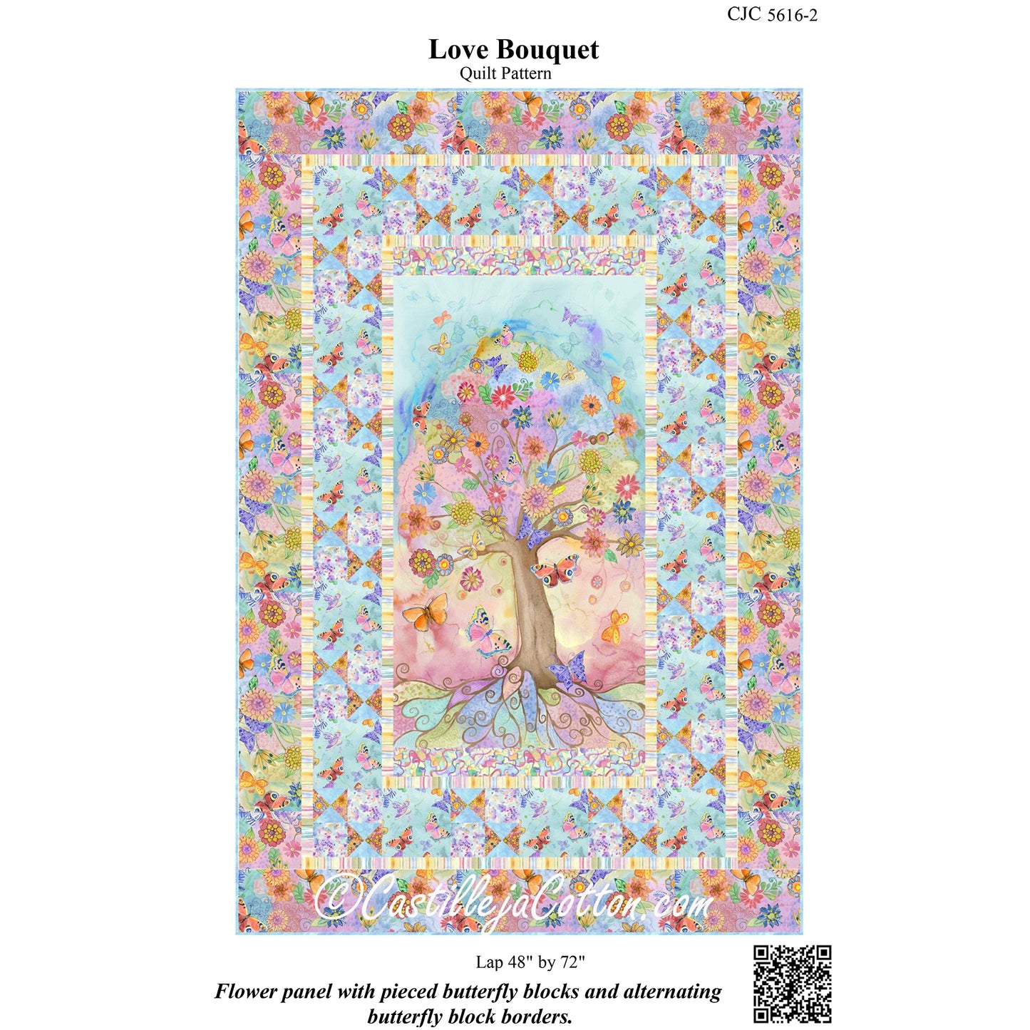 Cover image of pattern for Love Bouquet quilt.