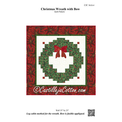 Christmas Wreath with Bow Wall Hanging CJC-56184e - Downloadable Pattern
