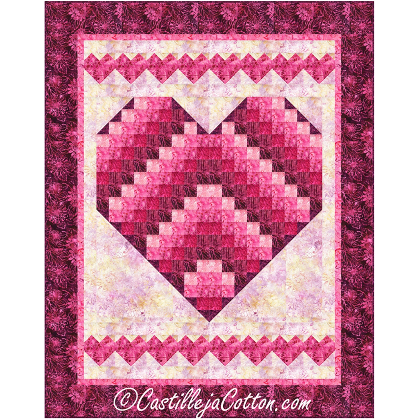 Big and Little Hearts Lap Quilt CJC-56294e - Downloadable Pattern