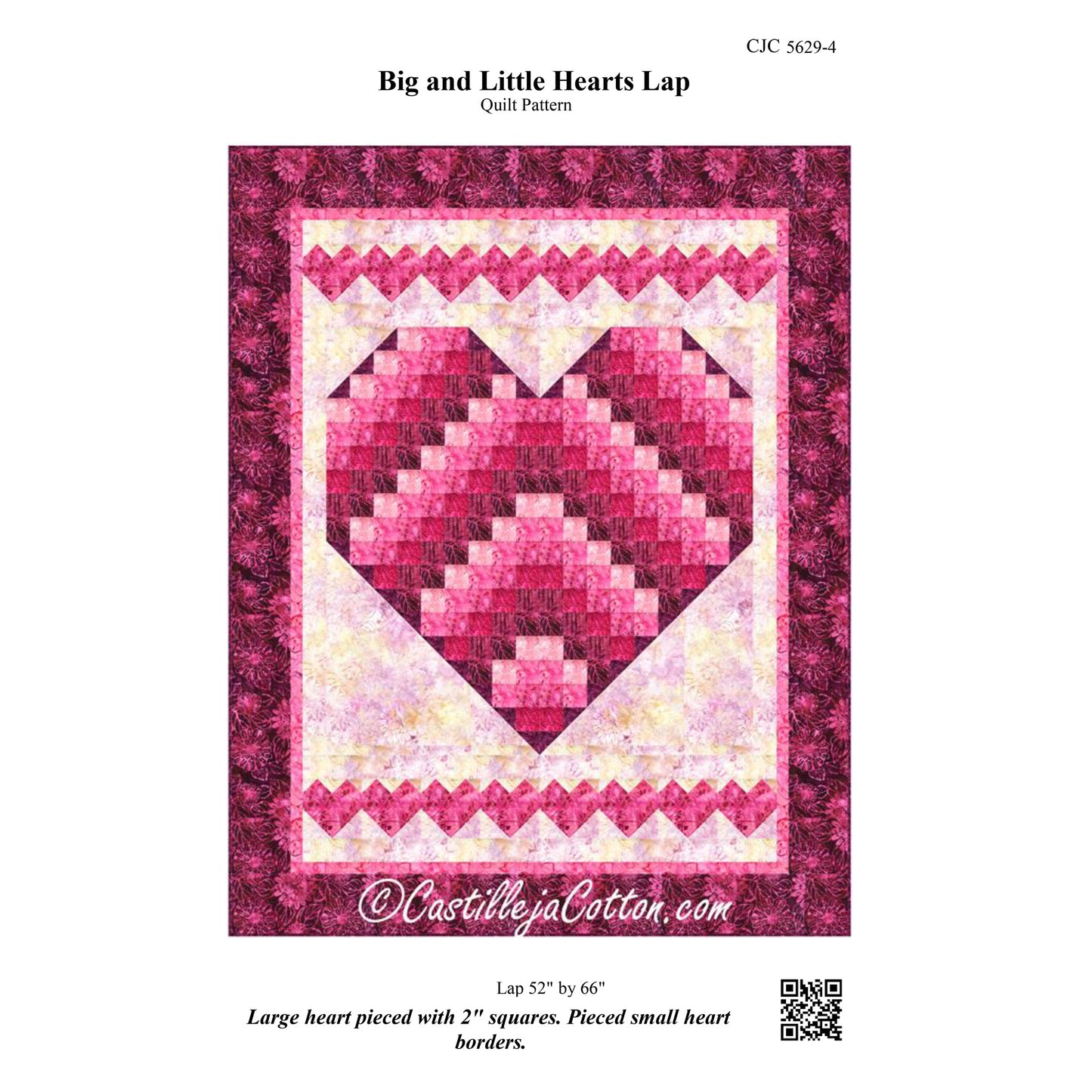 Big and Little Hearts Lap Quilt Pattern CJC-56294w  - Wholesale Product