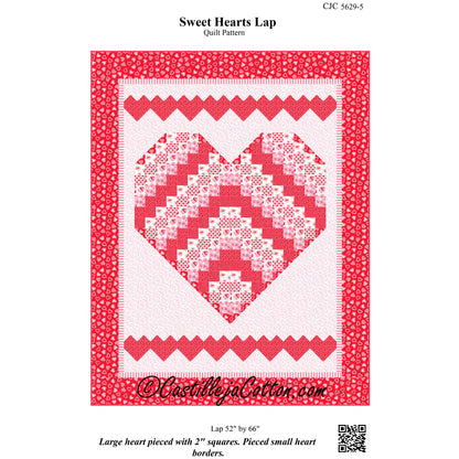 Cover image of pattern for Sweet Hearts Lap Quilt.