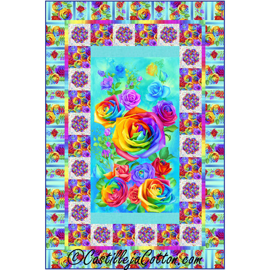 Rainbow Roses Quilt Pattern CJC-56341 - Paper Pattern
