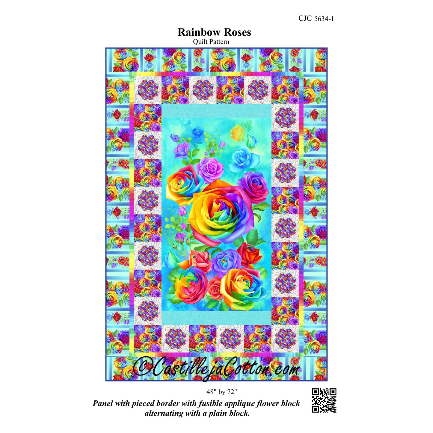 Rainbow Roses Quilt Pattern CJC-56341 - Paper Pattern