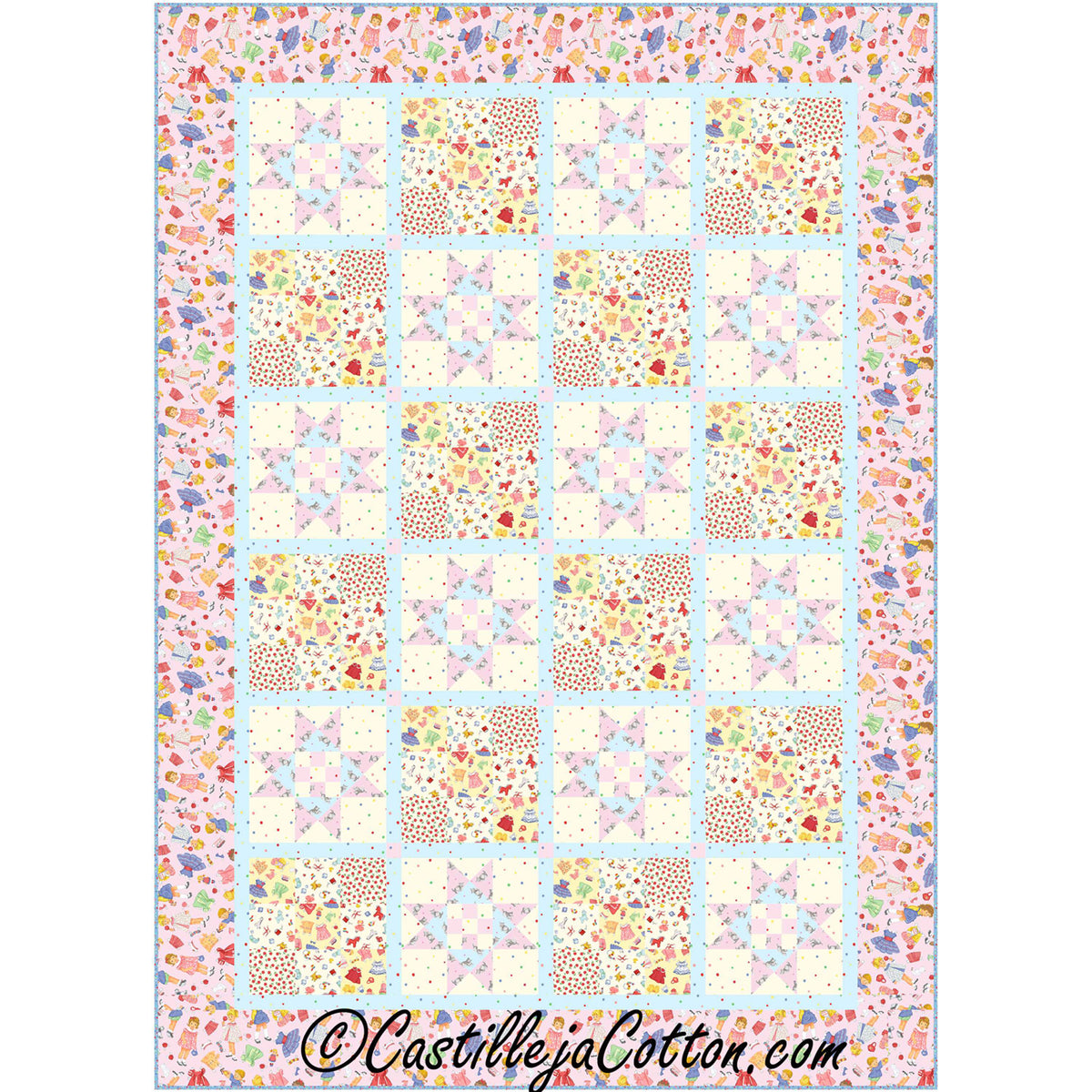 Playing with Dolls Quilt Pattern CJC-56361 - Paper Pattern