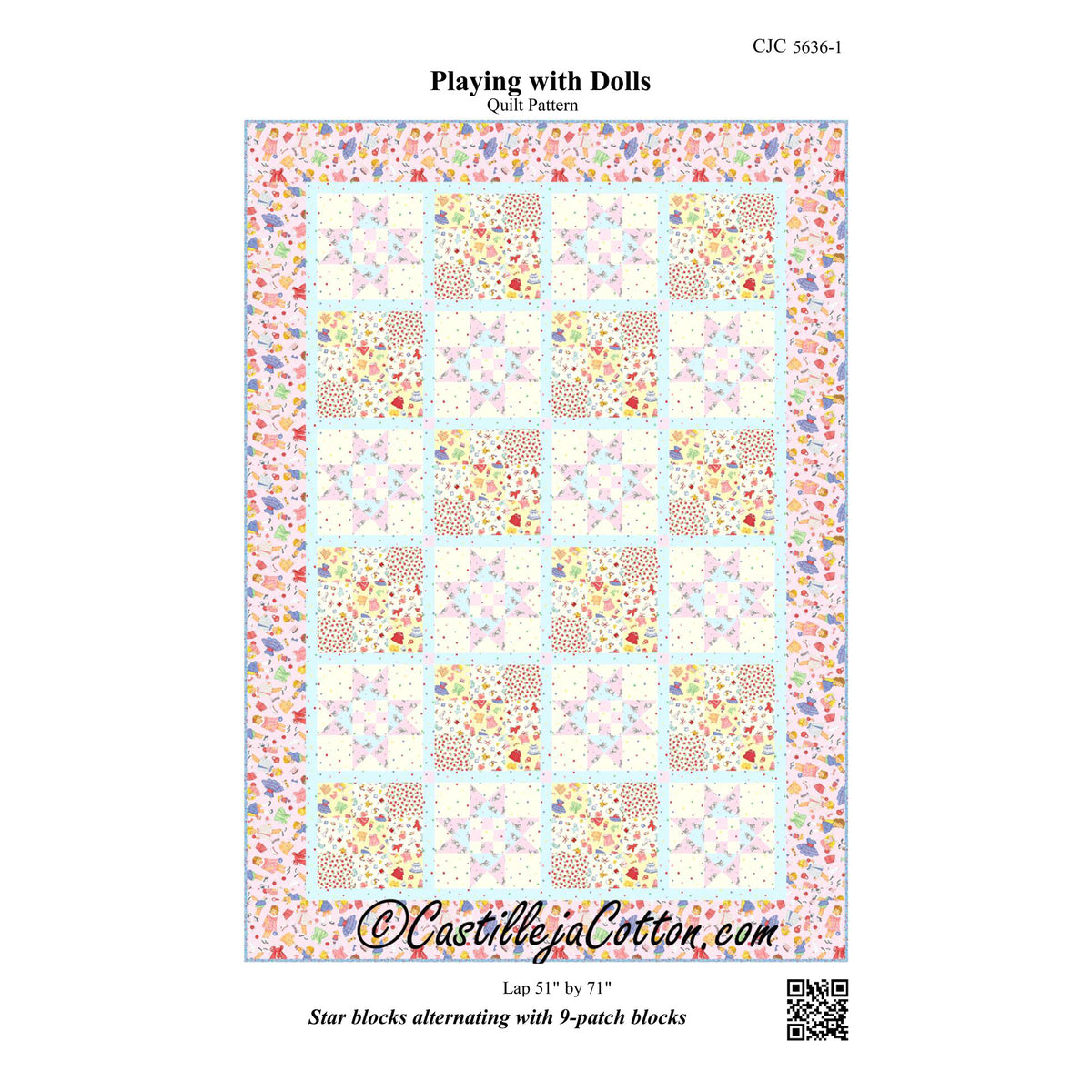 Playing with Dolls Quilt Pattern CJC-56361 - Paper Pattern