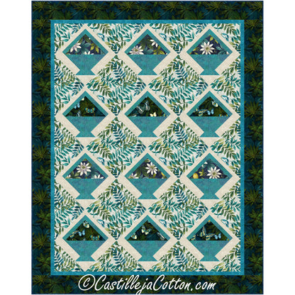 Flower and Butterfly Baskets Twin Quilt Pattern CJC-56504 - Paper Pattern