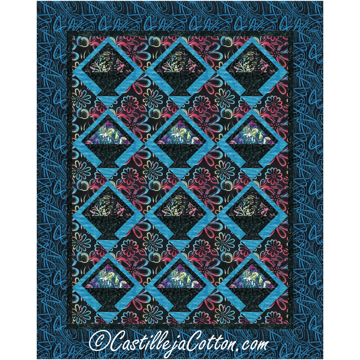 Scribbles Baskets Lap Quilt CJC-56506e - Downloadable Pattern